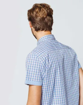 Chemise Carreaux Coton Bleu