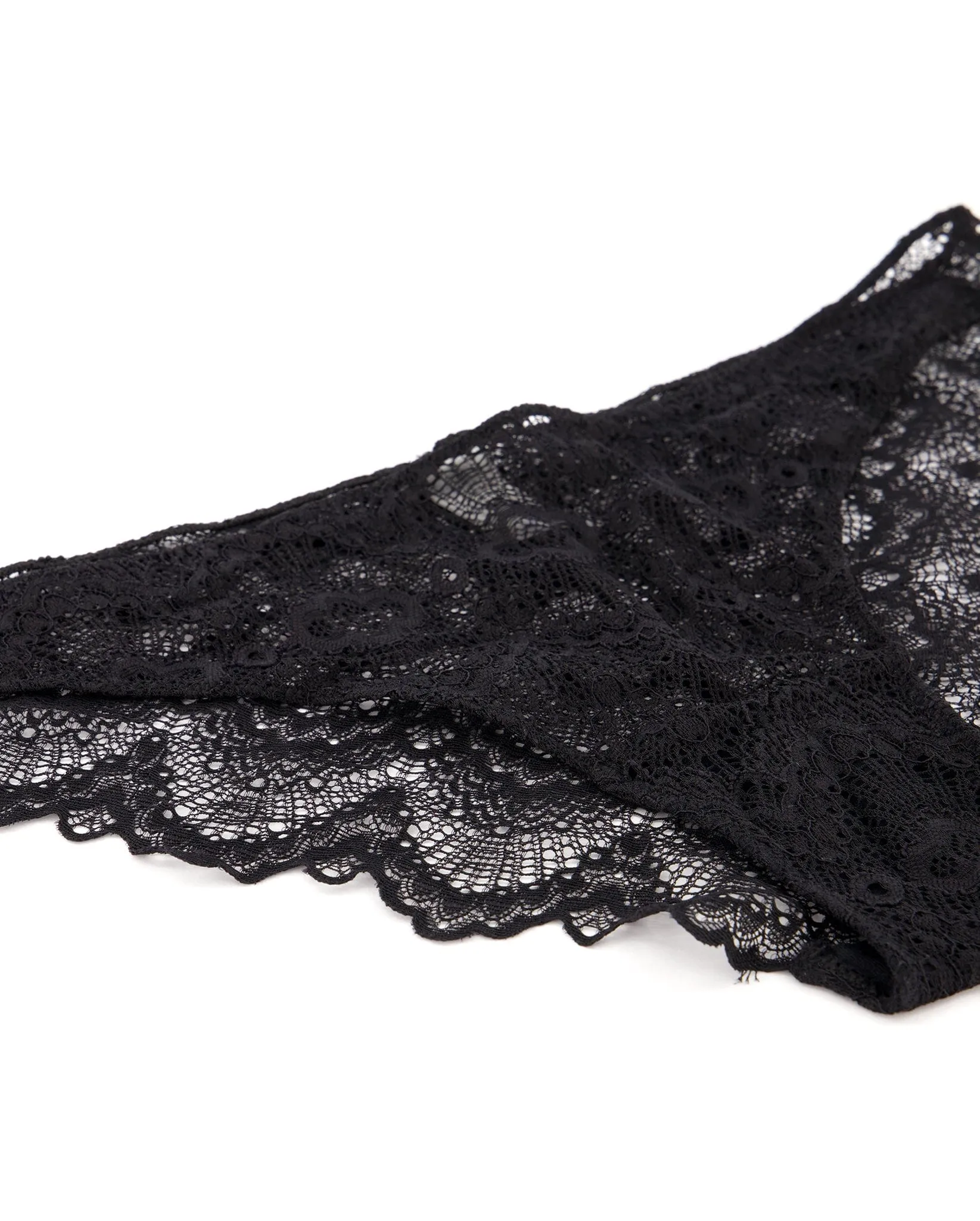 Lace Bikini Briefs Black