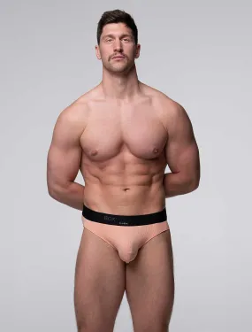 Mens Classic Ribbed Briefs - Peach