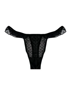 Obsidian Heart Lace Thong